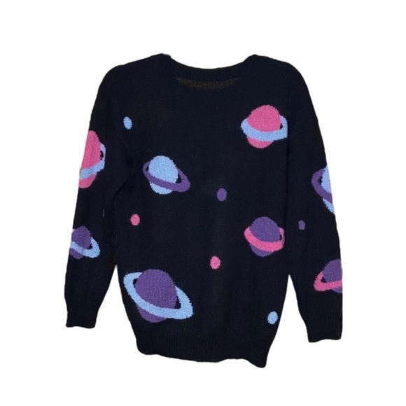 Vintage Jeremy Scott Planet Intarsia Sweater Avant Garde Wool Hair Blend - Picture 3 of 6